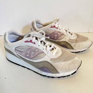 Saucony Men's Size 11 Shadow 6000 White Purple Grey Lifestyle Sneakers Shoes
